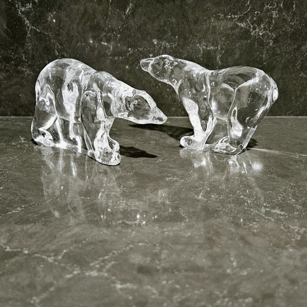 Franklin Mint Animals of the Ark, Crystal Bears Pair